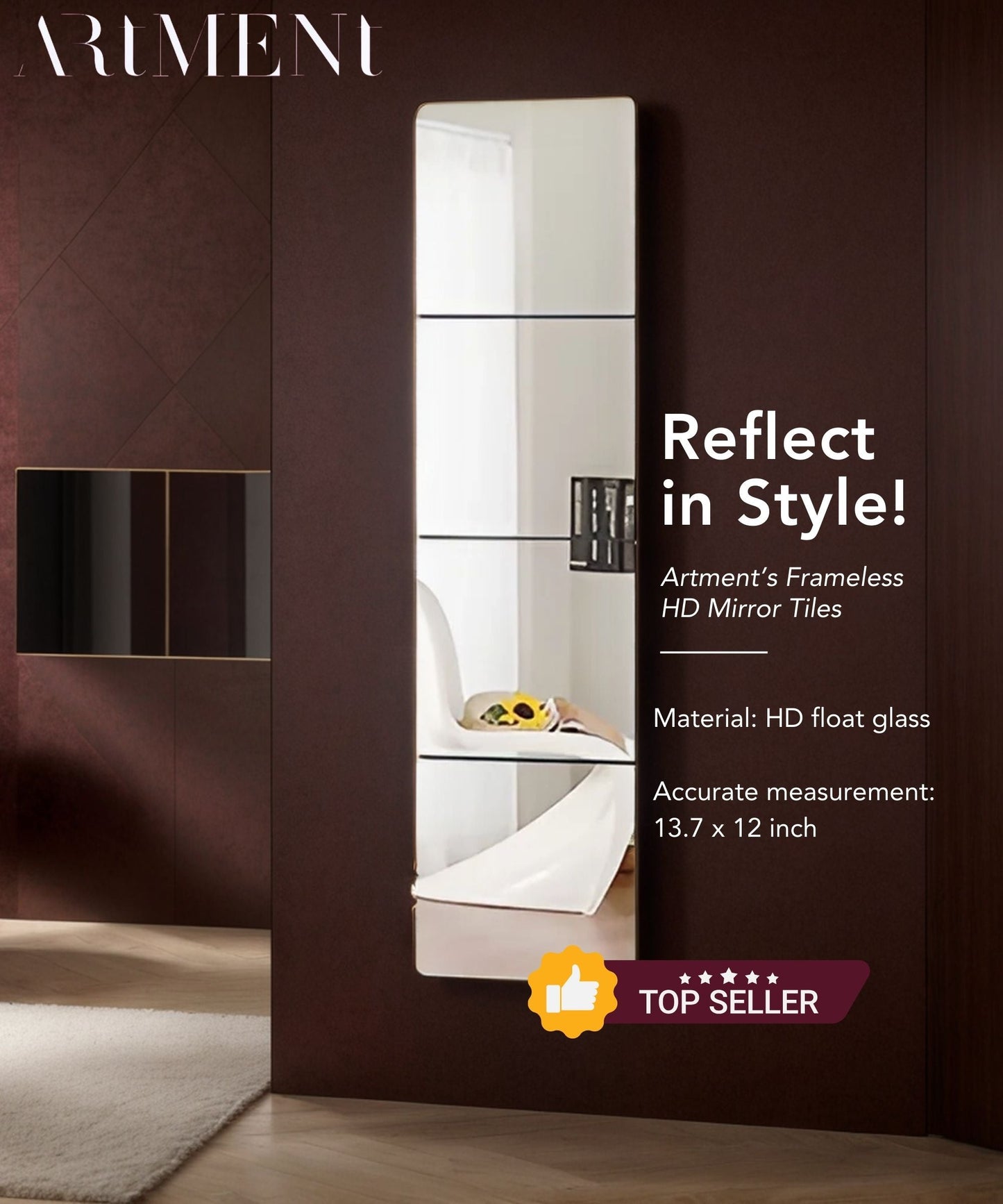 Reflect Full Length Mirror Tiles