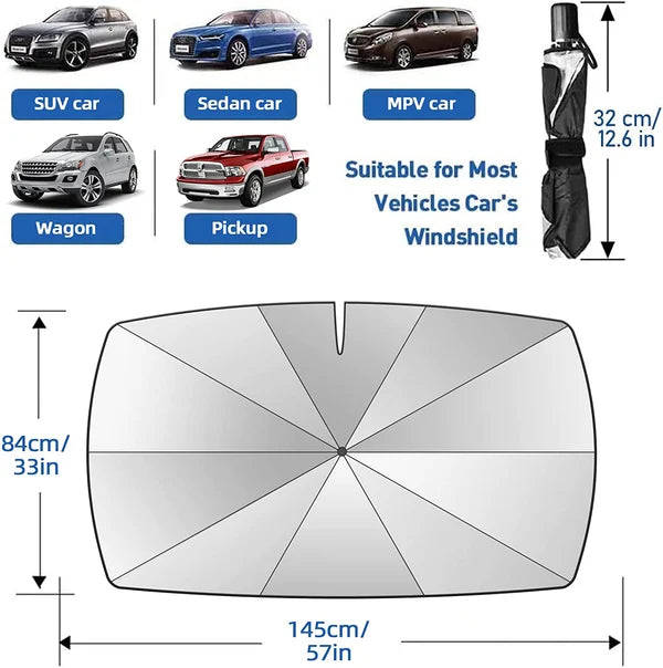 Car Windshield Sun Shade Umbrella -(Heat Insulation Protection) for Auto Windshield Covers Most Cars