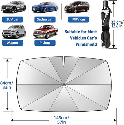 Car Windshield Sun Shade Umbrella -(Heat Insulation Protection) for Auto Windshield Covers Most Cars