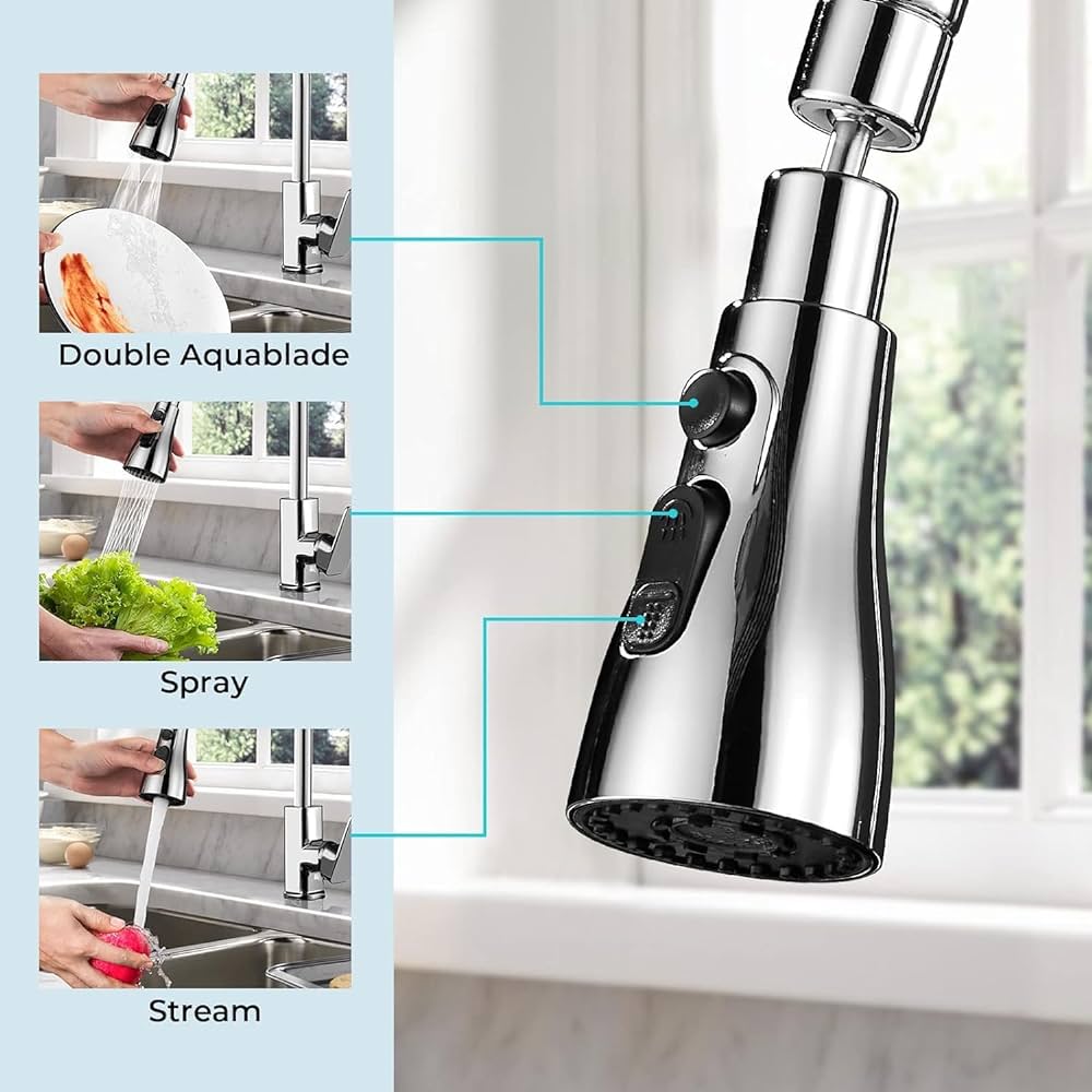 360° Rotation 3 Modes kitchen Sink faucet Extension