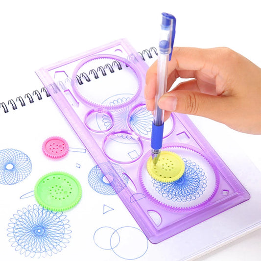 1pcs Geometric Ruler for Students Mathematics Drawing Drafting Tools Learning Painting Children Puzzle Toys Spirograph Art Tool