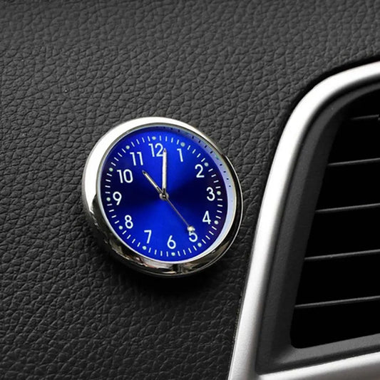 Car Clock Luminous Mini Automobiles Internal Stick-On Digital Watch Mechanics Quartz Clocks Auto Ornament 40mm 43mm