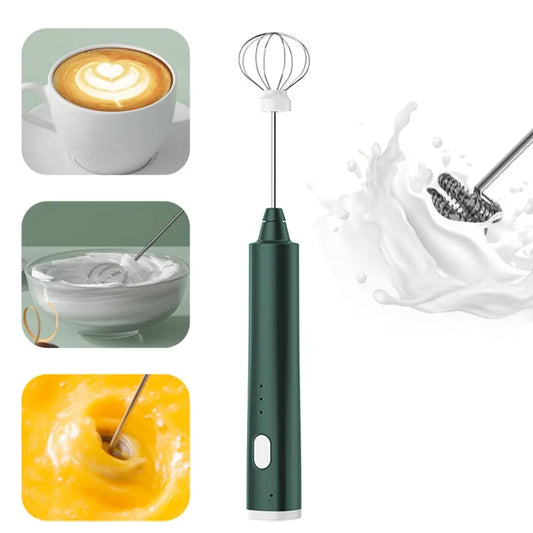 1 PCS USB Rechargeable Handheld Egg Beater 3 Speeds Electric Milk Frother Foam Maker Mixer Coffee Drink Frothing Wand Foamer