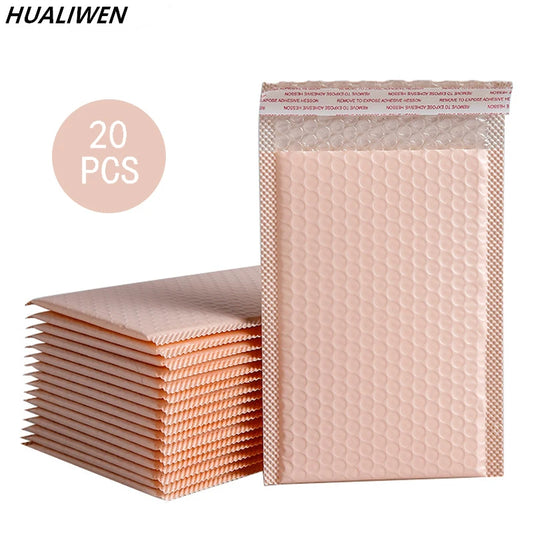 20Pcs Pink Poly Bubble Mailers Padded Envelopes Bulk Bubble Lined Wrap Polymailer Bags for Shipping Packaging Maile Self Seal