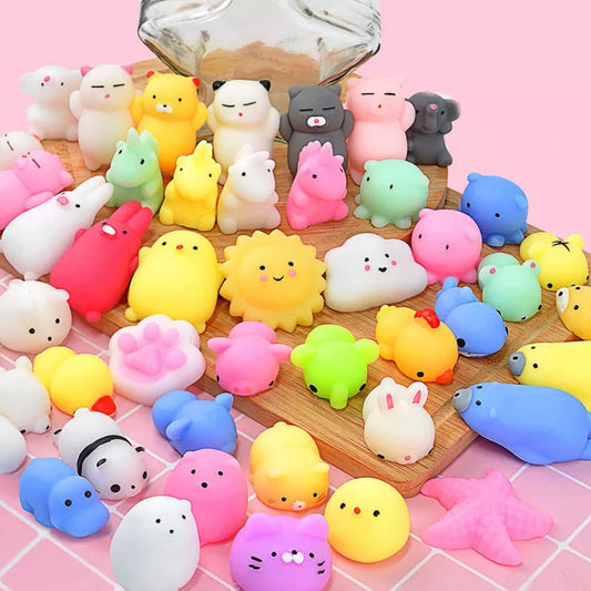 50-5PCS Kawaii Squishies Mochi Anima Squishy Toys For Kids Antistress Ball Squeeze Party Favors Stress Relief Toys For Birthday