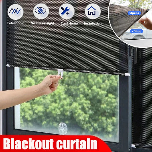 Universal Roller Blinds Suction Cup Sunshade Nail-free Blackout Curtain Car Bedroom Kitchen Office Window Sun-shading Curtains