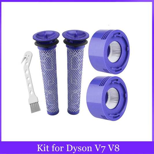 For Dyson V7 V8 Cordless Vacuum Cleaners Replacement Pre-Filter and Post- Filter Pre Filter + HEPA Post-Filter Kit Accessories