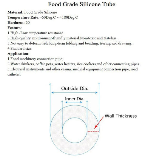 1M Food Grade Silicone Rubber Hose Transparent Flexible Silicone Tube Diameter 1 2 4 5 6 7 8 9 10 11 12 14 16 18 20 30 50mm Tube