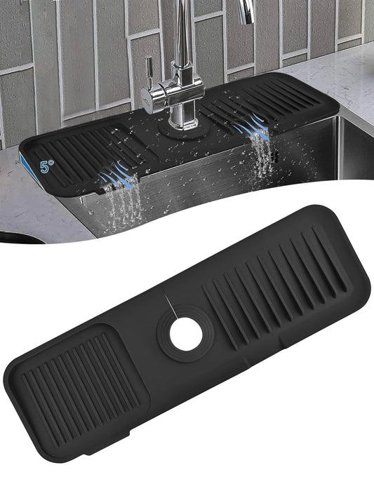 Leeseph Kitchen Silicone Sink Faucet Mat Splash Guard for Sink Faucet Absorbent Sink Protectors Mat Kitchen Sink Gadgets