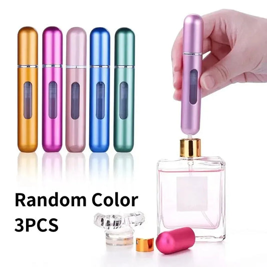 3pcs 5ml Bottom-fill Perfume Refillable Liquid Container for Cosmetics Fragrance Spray Dispenser Press Type Portable Bottle