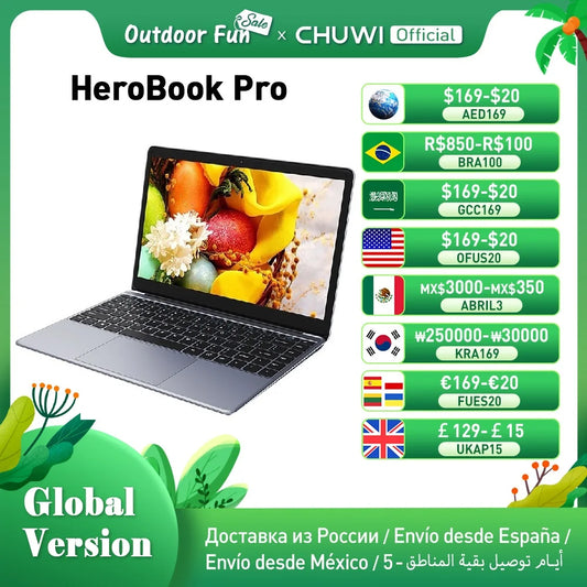 CHUWI HeroBook Pro Herobook Plus Windows 11 Laptop 14.1 / 15.6 inch FHD Display Intel N4020 LPDDR4 8GB 256GB SSD Computer PC