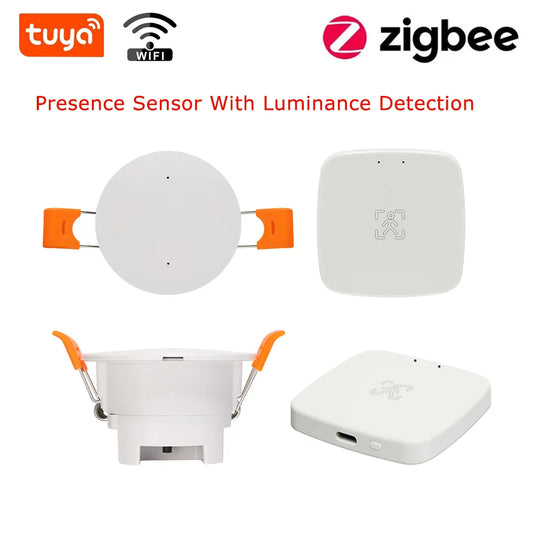 Smart Life Zigbee Human Presence Detector Tuya Wifi MmWave Radar Pir Montion Sensor With Luminance Detection For Smart Home