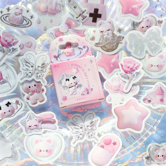 46Pcs Sweetheart Store Series Boxed Stickers Cute Cartoon Elf Label Diary Album Phone Journal Planner Scrapbooking Stickers