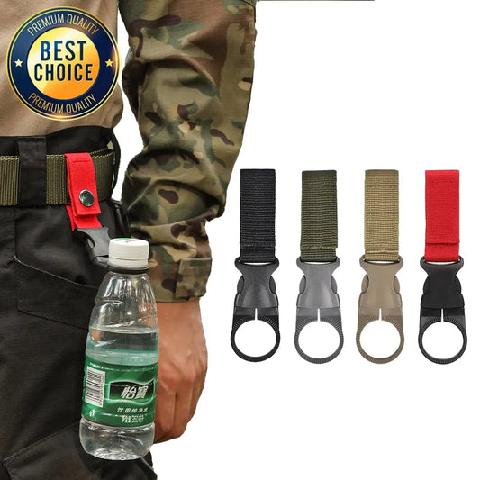 Webbing Buckle Hook Water Bottle Holder Clip Outdoor Military Nylon EDC Climb Carabiner Belt Backpack Hanger Camp