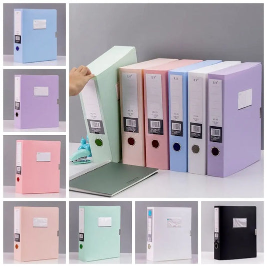 Morandi Color A4 File Organizer Box Dustproof PP Plastic File Paper Organizer Certificates Document Case Office Supplies