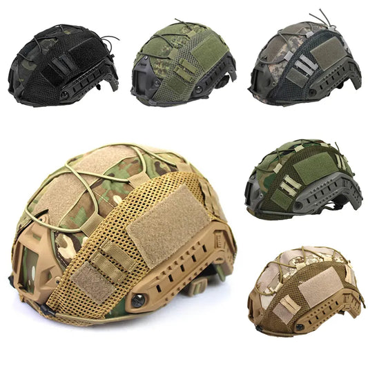 1 PC Tactical Helmet Cover for Fast MH PJ BJ Helmets Fast Helmet Protector Elasticated Cord (Helmet Not Included)