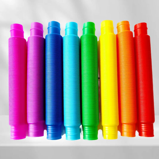 3Pcs/24Pcs Set Flexible Plastic Color Telescopic Tube Pop Tube Stretch Tube Bellows Children Adult Decompression Toys