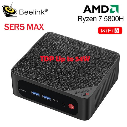Beelink Mini PC SER5 Max AMD Ryzen 7 5800H DDR4 32G 500G NVME SSD SER6 Pro 7735HS DDR5 SER5 Pro 5700U 5500U Gaming Mini Computer