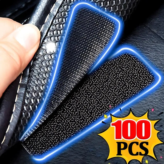 100/2pcs Carpet Fixing Stickers Double Faced High Adhesive Car Carpet Fixed Patches Home Floor Foot Mats Anti Skid Grip Tapes